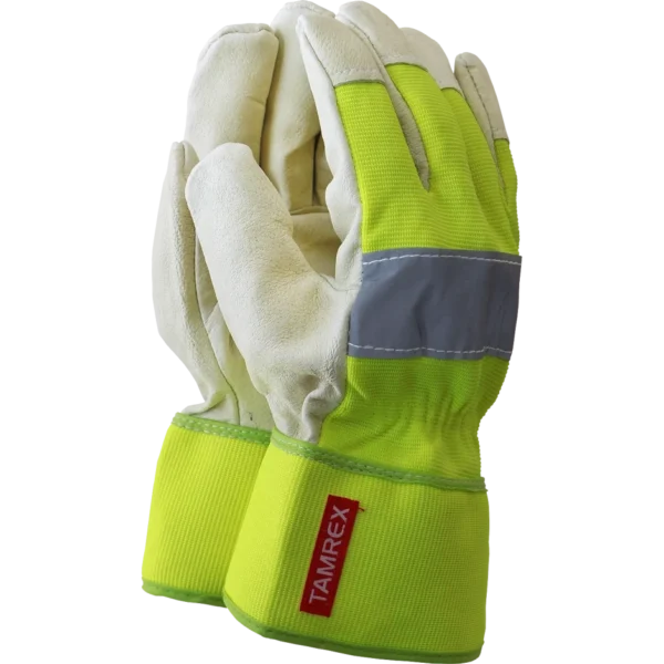 TAMREX Hi-Vis darbo pirštinės iš kiaulių odos