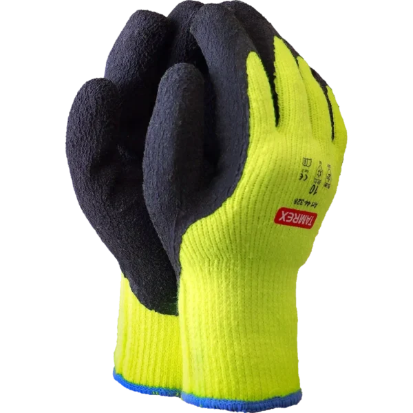 TAMREX WinterGrip Hi-Vis lateksu aplietos šiltos darbo pirštinės